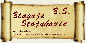 Blagoje Stojaković vizit kartica